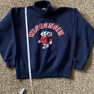 Vintage 80s Wisconsin Badgers Navy turtleneck Sweater